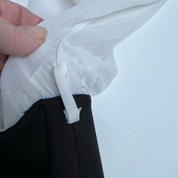 Babe Jacaranda Sheer Oversized White Top Black skirt Formal Dress Size M NWT - Picture 8 of 15